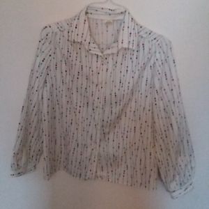 White w/ multi colored stripes & dots VTG 1980's